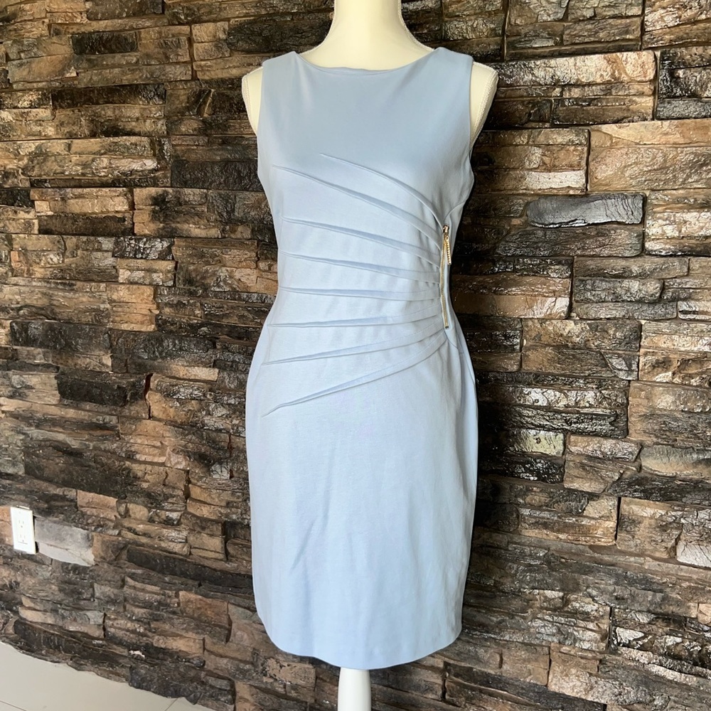 Elegant Light Blue Midi Dress